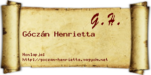 Góczán Henrietta névjegykártya