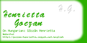 henrietta goczan business card
